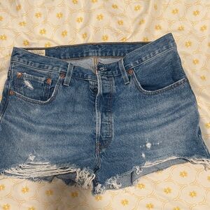 Levi's Distressed Blue Jean Shorts